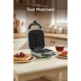 Fressi Tost Ve Waffle Makinesi | Çıkarabilir Yapışmaz Plakalı | 5 Ayrı Plaka | Fr-tm33 Panfun - Yeşil