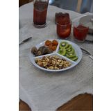 Freya Melamin Kahvaltı 3 Bolmeli Yuvarlak Servis Tabağı Kahvaltı Tabağı Bölmeli Tabak 24cm Beyaz