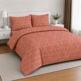 Freyja Home %100 Pamuk Çift Kişilik Lastikli Çarşaflı Nevresim Takımı | Nar Çiçeği Geometrik - 200 x 220 cm