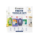 FREYR Ev Temizlik Seti 5 Lt 4’lü + 100 Ml Çubuklu Oda Kokusu Hediyeli |Ultra Çamaşır Suyu, Bulaşık Deterjanı, Yüzey Temizleyici, Lavanta Sıvı El Sabunu