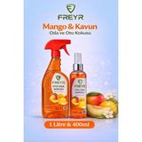 Freyr Mango Kavun Oda Oto Koku Parfümü Seti 1 Litre + 400 ml | Sprey Araç İçi ve Ev Ortam Kokusu - 1lt+400ml