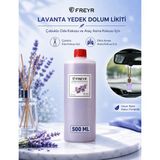 Freyr Oda ve Oto Kokusu Lavanta Premium 500 ML Çubuklu Oda Kokusu ve Dikiz Ayna Asma Araç Kokusu Yedek Dolum Likiti