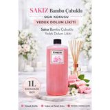 Freyr Oda ve Oto Kokusu Sakız Premium 1 LT Çubuklu Oda Kokusu ve Dikiz Ayna Asma Araç Kokusu Yedek Dolum Likiti