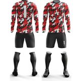 Freysport Harleq Süngersiz Kaleci Forma Seti - Kırmızı - Beyaz - 4XL