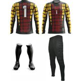 Freysport Retro Kaleci Forma Seti - Siyah - Sarı - Kırmızı - 13 - 14 Yaş