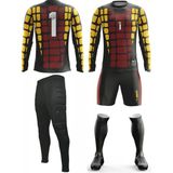 Freysport Retro Kaleci Forma Seti - Siyah - Sarı - Kırmızı - 15 - 16 Yaş