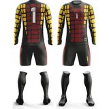 Freysport Retro Kaleci Forma Seti - Siyah - Sarı - Kırmızı - 4XL