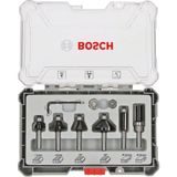 Freze Ucu Seti 6 Parça Karışık 6 mm Şaft (Pro) Biçimlendirme ve Kenar Pahlama - 2607017468