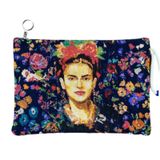 Frida K a h l o Nakışlı Clutch Çanta, Çiçek Desenli Makyaj ve Portföy Çantası, Bohem El Yapımı Tasarım, 21x28x3 cm
