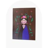 Frida Kahlo Model Ahşap Tasarım Tavla Oyunu