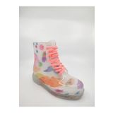 Frida Shoes Frida Kadın Şeffaf Su Geçirmez Bot -beyaz Çiçek Desenli 13401