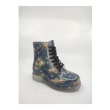 Frida Shoes Frida Kadın Şeffaf Su Geçirmez Bot -lacivert Çiçek Desenli 13401