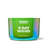 Friday Collective 3 Günlük Wknd Mum, Meyveli Kokulu, Esansiyel Yağlarla Yapılmıştır, 3 Fitil, 382 g