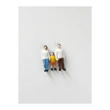 Friday Home 3 Adet Maket Insan Figür - Anne Baba ve Erkek Çocuk - Renkli - 1/50 Ölçekli 1:50 3-3,5cm