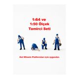 Friday Home 4 Adet Tamirci Maket Insan Teraryum için Figür 1/64 ve 1/50 Ölçek - Renkli - 3,5cm