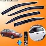 Friemats Fiat Tempra Mügen Cam Rüzgarlığı Abs Nikelaj Krom Cam Rüzgarlığı Tüm Kasalar + Ebrayn Lastik Parlatıcı