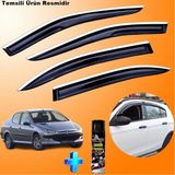 Friemats Peugeot 206 Sedan Mügen Cam Rüzgarlığı Abs Nikelaj Krom Cam Rüzgarlığı 1998-2012 + Ebrayn 500ML Lastik Parlatıcı