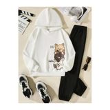FRİENDS KİDS Hello Kediler Baskılı Kız/Erkek Çocuk Kapuşonlu Yaka Sweatshirt
