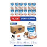 Friends Premium Somonlu Yetişkin Kedi Konservesi 400 gr x 12 Adet Ekonomik Paket Yaş Mama