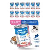 Friends Premium Tavuklu Yavru Kedi Konservesi 400 gr x 12 Adet Ekonomik Paket Yaş Mama (0-12 Ay)