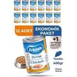 Friends Premium Tavuklu Yetişkin Kedi Konservesi 400 gr x 12 Adet Ekonomik Paket Yaş Mama