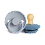 Frigg İkili Kauçuk Yalancı Emzik 0-6 Ay Ocean View / Powder Blue %100 Doğal Kauçuk Özellikli - Mavi - 0 - 6 Ay