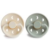 Frigg Moon Phase Ikili Kauçuk Emzik - Cream / Sage 0-6 Ay