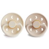 Frigg Moon Phase Ikili Kauçuk Emzik, Cream/Croissant, 0-6 Ay