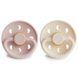 Frigg Moon Phase Kauçuk Emzik, Blush/Cream, 6-18 Ay, 2'li Set