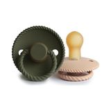 Frıgg Rope Ikili Kauçuk Emzik - Croissant / Olive 0-6 Ay - 0 - 6 Ay - Haki