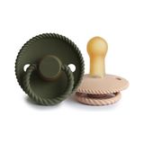 Frıgg Rope Ikili Kauçuk Emzik - Croissant / Olive 6-18 Ay - Haki - 6 - 18 Ay