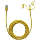 Frisby Fa-7556uc Örgülü 3mt Usb Data - Şarj Kablo İos-android-type-c Sarı