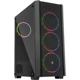 FRISBY FC-9415G 500W Siyah Double Slim Ring Fan Mid Tower ATX Kasa