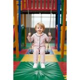 FRM Çizgili ve Ayıcık Desenli Erkek Çocuk Konforlu Pijama Takımı Kaliteli Şık Rahat - Pudra - 4 - 5 Yaş
