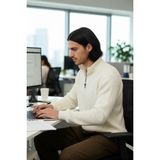 FRM Erkek Basic Regular Fit Fermuarlı Dik Yaka Selanik Örgü Triko Kazak Günlük Stilinize Modern Dokunuş. - Ekru