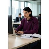 FRM Erkek Casual Giyim Için Ideal Regular Fit Düz Desen Fermuarlı Balıkçı Yaka Kalın Triko Kazak - Mürdüm
