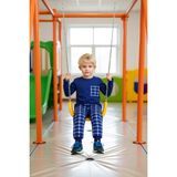 FRM Erkek Çocuk Ekose Desenli Bisiklet Yaka Uzun Kollu Pijama Takımı Kaliteli Şık Rahat - Lacivert - 8 - 9 Yaş