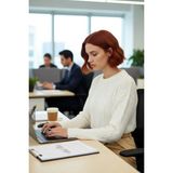 FRM Kadın Basic Ekru Regular Fit Süper Crop Saç Örgü Bisiklet Yaka Uzun Kollu Akrilik Triko Kazak