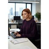 FRM Kadın Basic Siluet Oversize Triko Kazak Crop Düşük Kol Akıtma Detaylı Soğuk Havalar Için Ideal - Mor