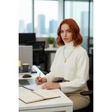 FRM Kadın Ekru Oversize Süper Crop Dik Yaka Triko Kazak Düşük Kol Kışlık Güncel Moda Trendi Kaliteli