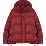 Frm Kadın Moda Oversize Kapüşonlu Yaka Standart Düz Astarlı Kapüşonlu Kaz Tüylü Su İticili Şişme Mont, Bordo, 2Xs