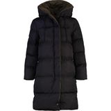 FRM Kadın Moda Şık Regular Kapüşonlu Yaka Uzun Düz Çift Taraflı Kapüşonlu Su Itici Şişme Anorak Mont - Siyah - Haki