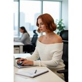 FRM Kadın Şık Super Crop Kayık Yaka Boncuk Işlemeli Triko Kazak Oversize Rahat Kışlık Stil Kaliteli - Ekru