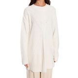 Frm Kadın Tesettür Moda Şık Regular Bisiklet Yaka Uzun Kol Ajurlu Triko Kazak, Taş, Xl