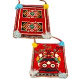 FRM Otantik Vintage Etnik Kilim Desen Püsküllü Omuz ve Postacı Çantası KIRMIZI-BAYKUŞ