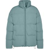 FRM Unisex Moda Şık Bol Dik Yaka Standart Düz Astarlı Oversize Fit Dik Yaka Şişme Kışlık Mont - Mint