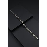 FRNCH 316L Çelik İtalyan Model Zirkon Taşlı Gümüş-Altın Renk Erkek Bileklik FRJ12268-3268-G