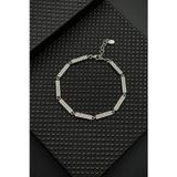 FRNCH 925 Ayar Gümüş Beyaz Zirkon Taşlı Erkek Bileklik FRJ12593-3593-B