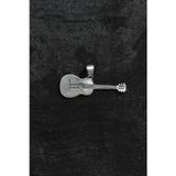 FRNCH 925 Ayar Gümüş Gitar Figürlü Gümüş Renk Erkek Kolye Ucu FRKU-1043