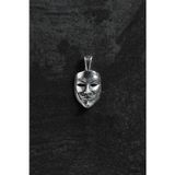 FRNCH 925 Ayar Gümüş Guy Fawkes Maskesi Figürlü Gümüş Renk Erkek Kolye Ucu FRKU-1016